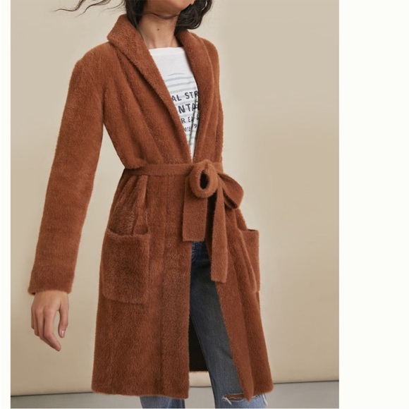 Amadi Sweaters - Anthropologie Amadi Nancy Eyelash Cardigan Honey Light Brown